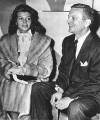 with soon-to-be-husband James Hill, at a press preview of Pal Joey in late 1957